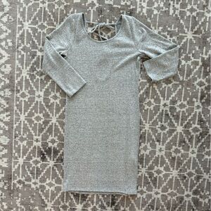 NWT Forever 21 Grey Long Sleeve Tie Back Mini Dress